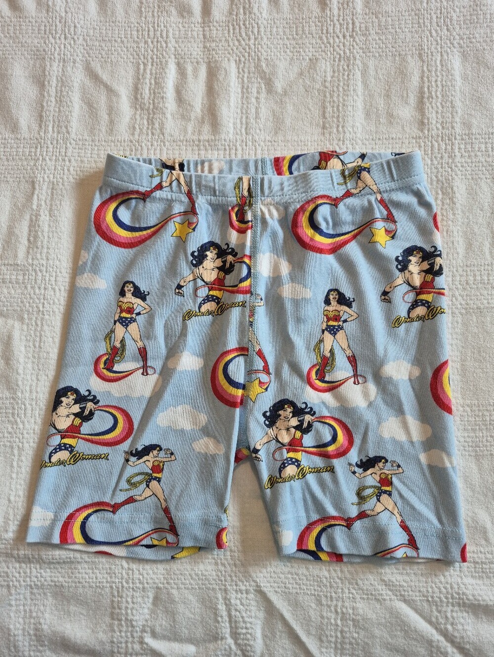 Hanna Andersson size 130 or 8 pajama bottom girls Wonder Woman shorty VGUC